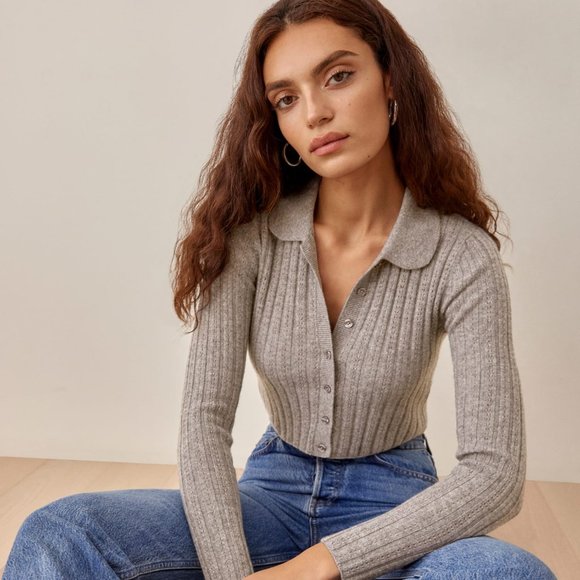 Reformation Sweaters - New - Reformation Rory cashmere collared cardigan